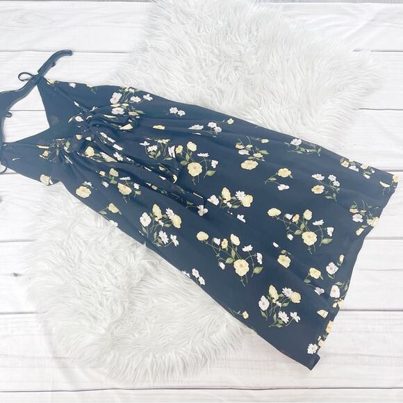 Reformation Dietrich Georgette Midi Black Dress in‎ Piazza Floral Size 0P - Picture 4 of 6